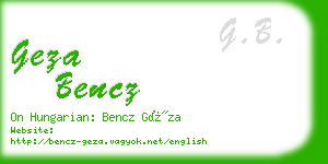 geza bencz business card